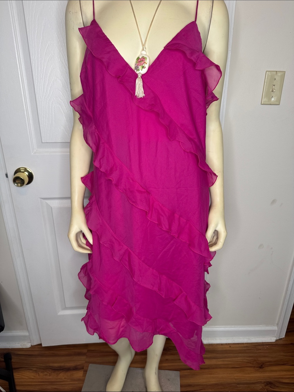 Abercrombie & Fitch Pink Ruffle Cocktail Dress Size XLT